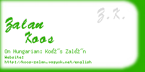 zalan koos business card